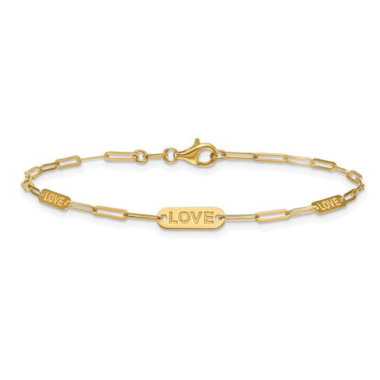 14KT Yellow Gold Paperlink Bracelet