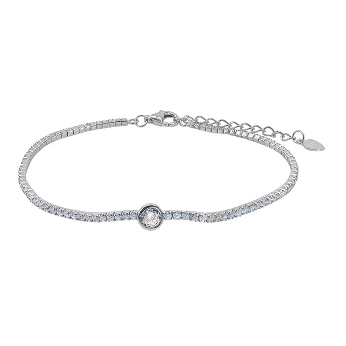 Round Cubic Bracelet - Silver