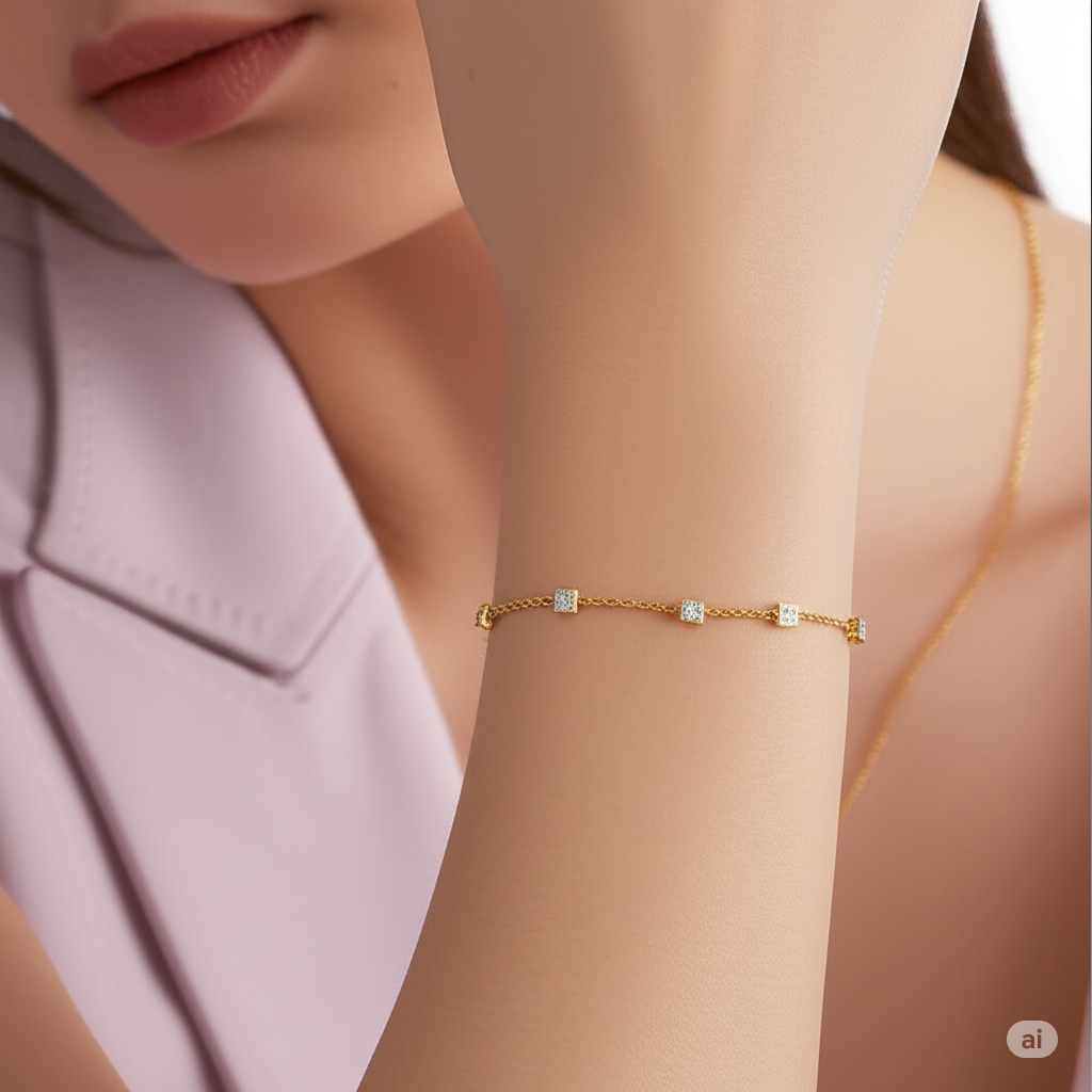 Multi Cubic Bracelet - 10KT