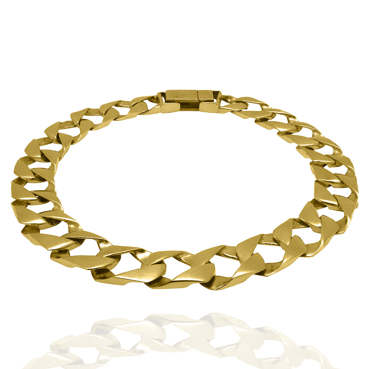 Yellow Gold Cuban Bracelet 9mm Width