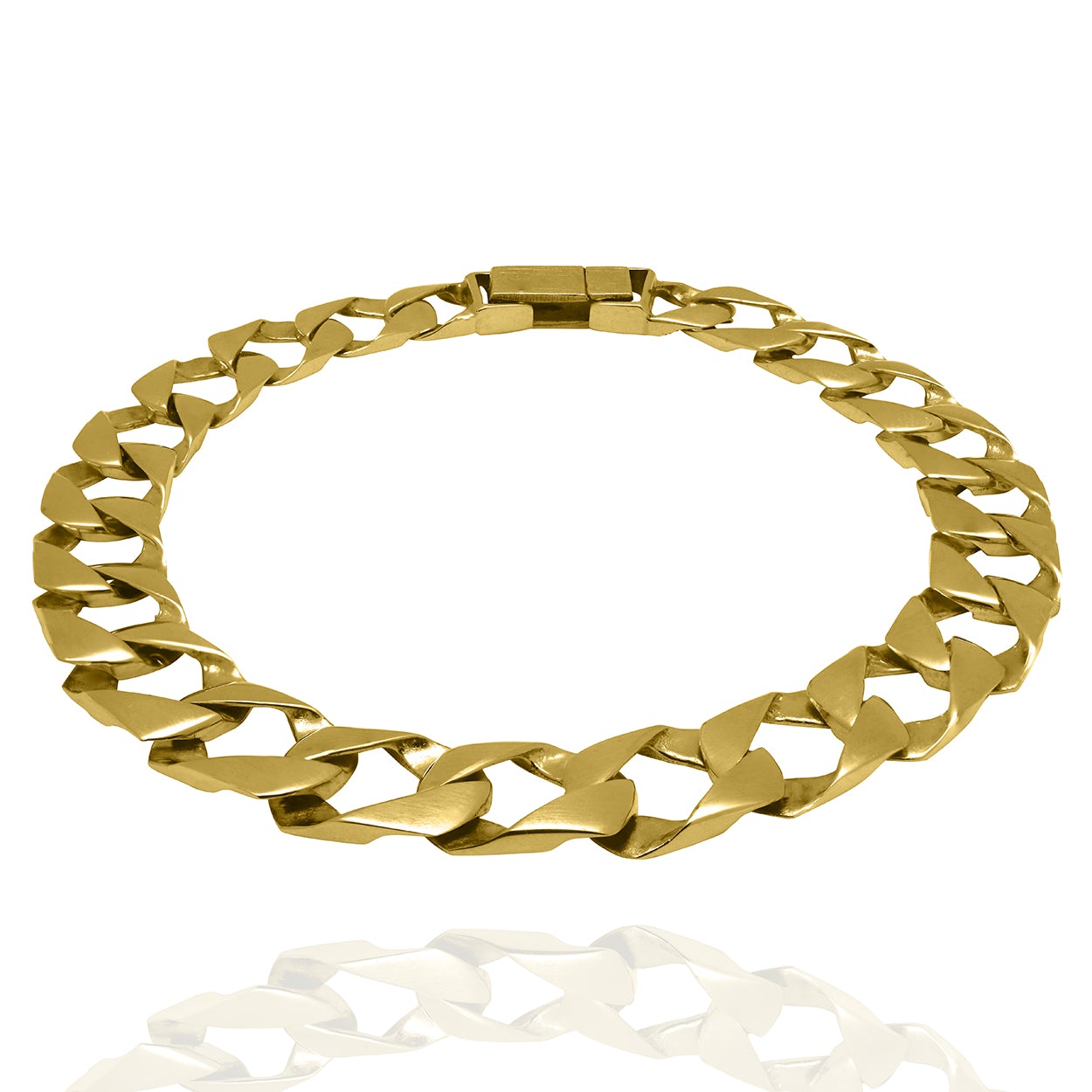 Yellow Gold Cuban Bracelet 11mm Width