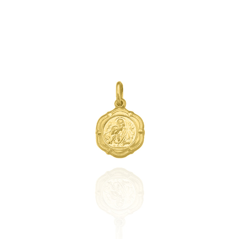 Solid Gold Textured Communion Medallion Medium