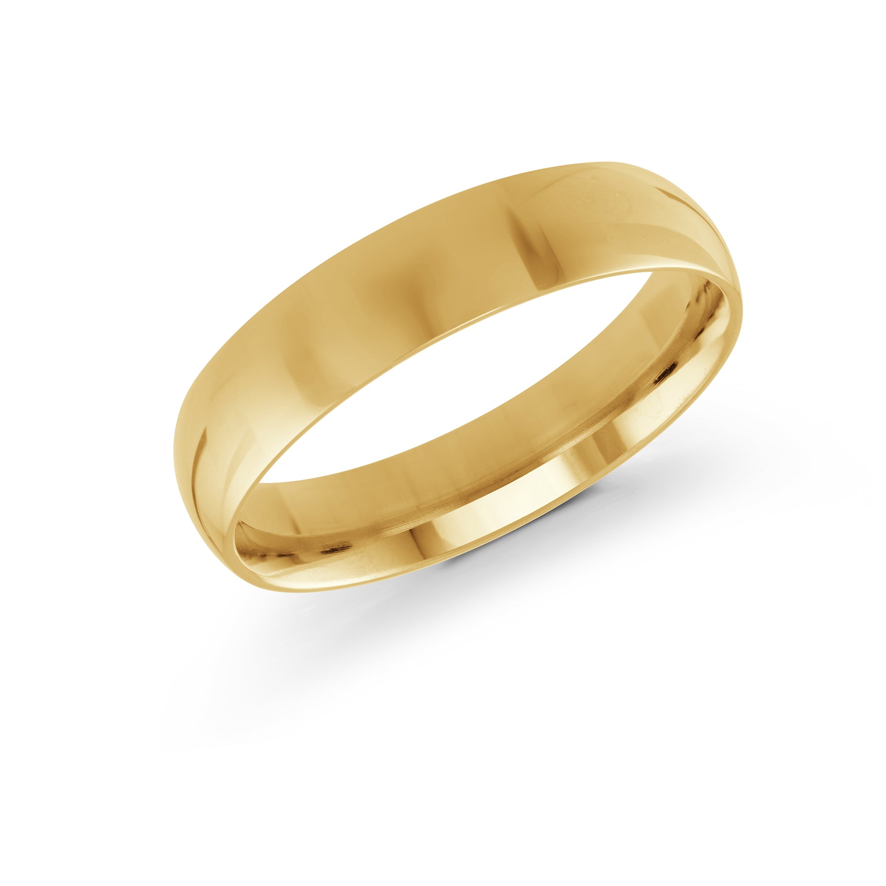 High-Polished Domed 5mm Wedding Band Gold Yellow