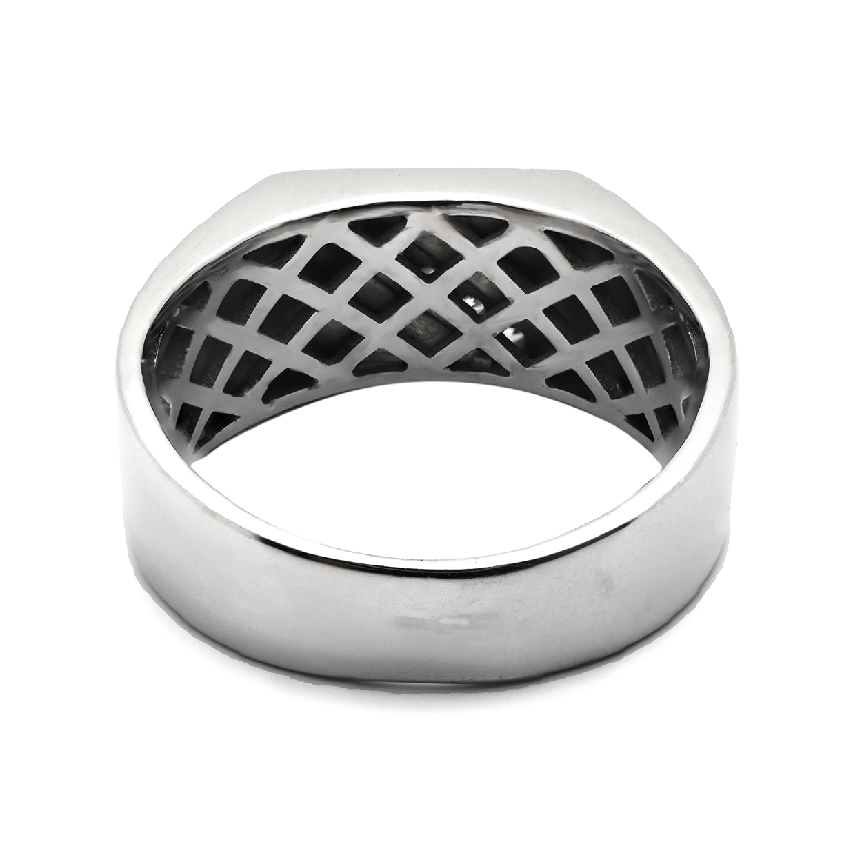 Sterling Silver Cubic Zirconia and Split Onyx Ring 2