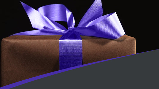 Purple Ribbon and Craft Paper Gift