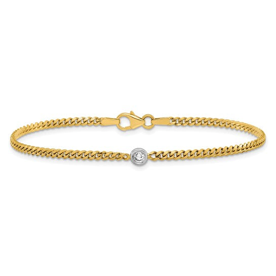 Modern 14KT Yellow Gold Curb Bracelet