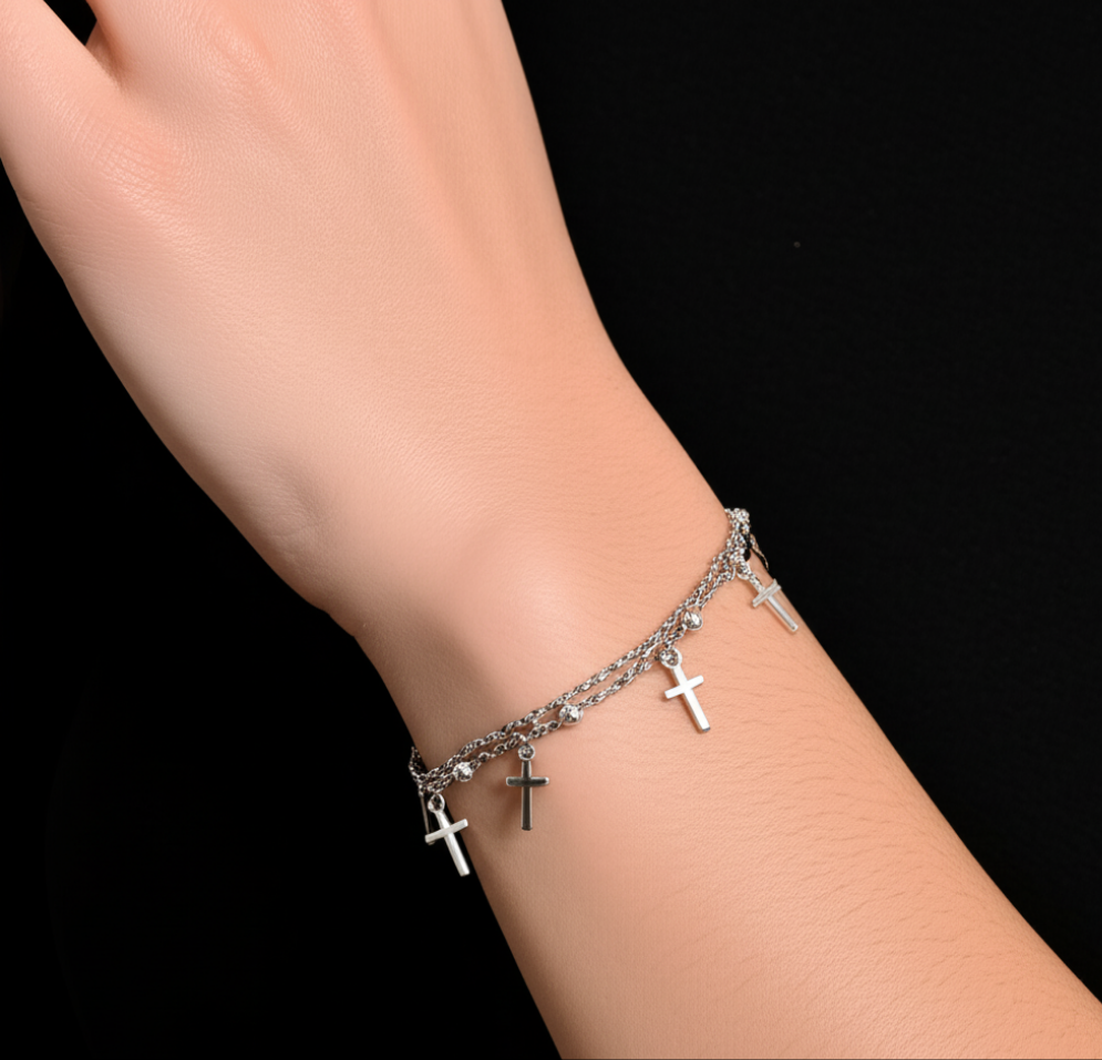 Cross Bracelet - Silver