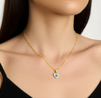 Heart Evil Eye - 10kt Gold