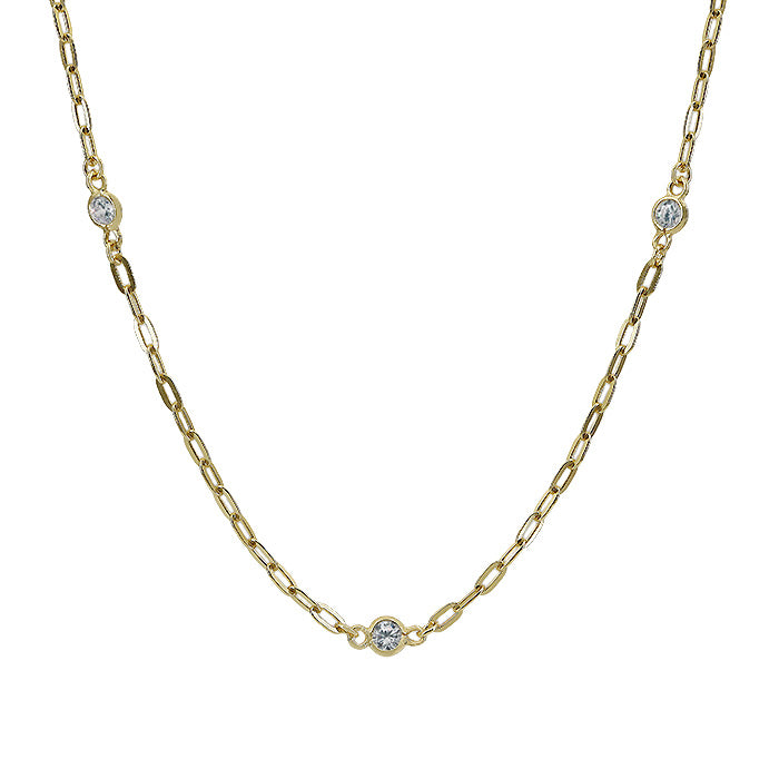 Cubic linked Necklace - Gold