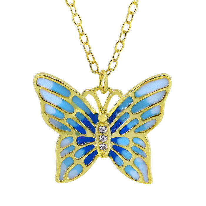 Sterling Silver Butterfly played in Yellow Gold