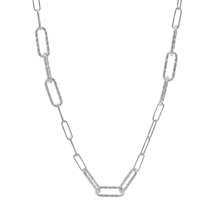 Paper Clip Necklace - Silver