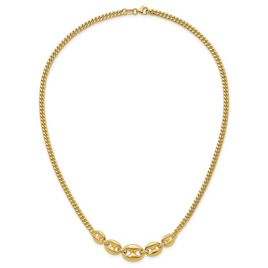 14KT Yellow Gold Fancy Curb Necklace