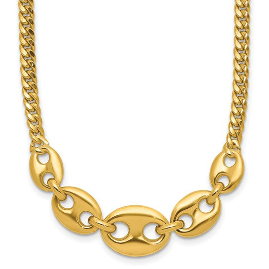 14KT Yellow Gold Fancy Curb Necklace