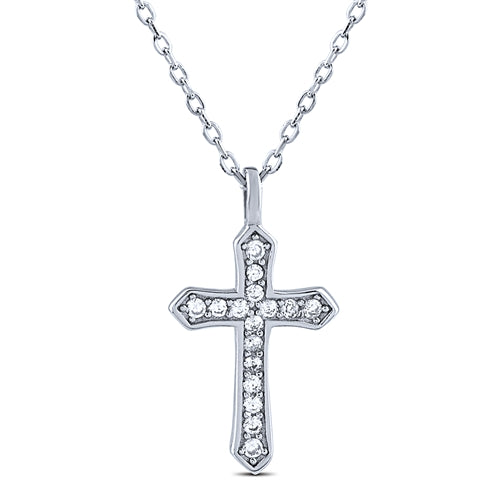 Cubic Cross Necklace - Silver