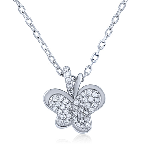 Cubic Butterfly Necklace - Silver