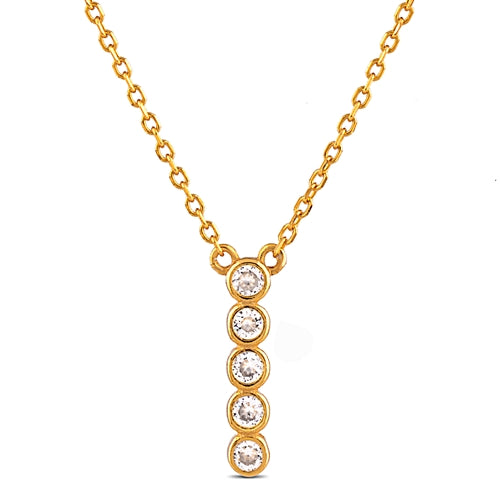Sterling Silver Cubic Necklace plated in Yellow Gold
