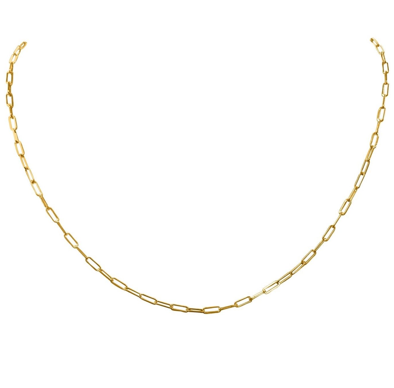 Paper Clip Chain (2mm) - Solid Gold