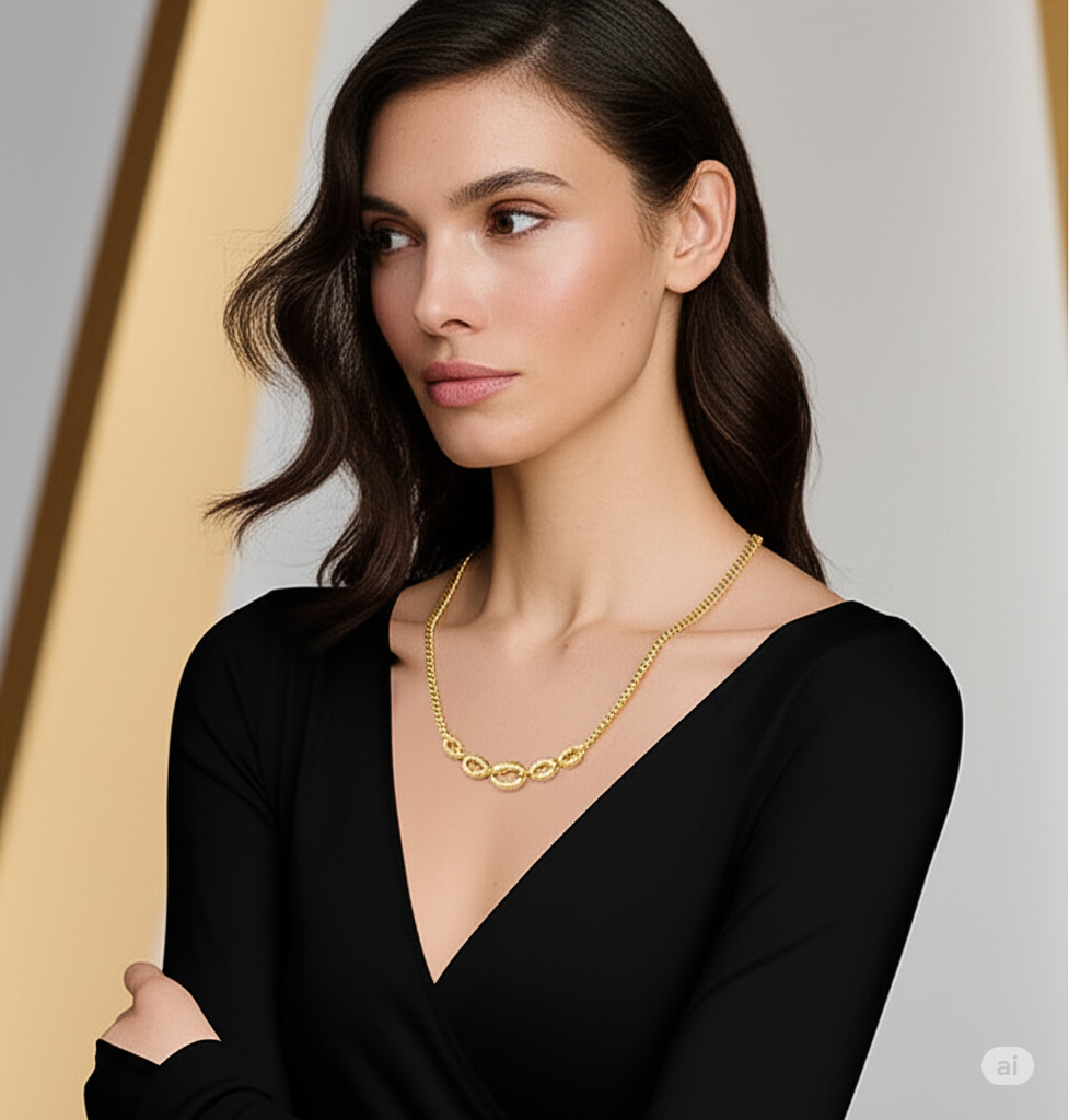 Fancy Curb Necklace - 14kt Gold