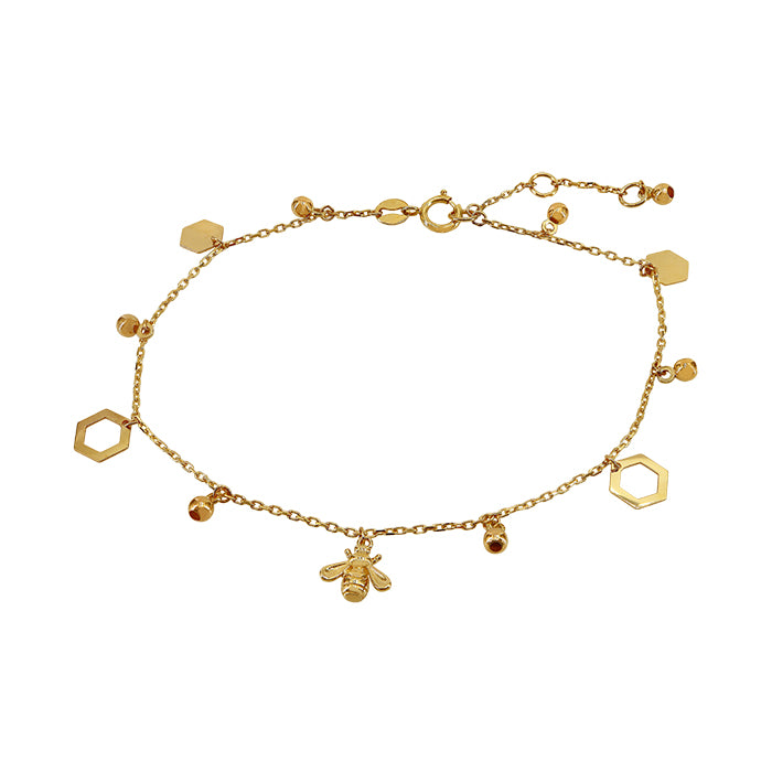 10kt yellow gold bracelet with bumble Bee