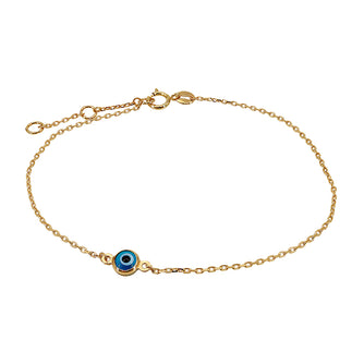 10kt yellow gold bracelet with Evil Eye charm