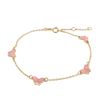 10KT yellow gold butterfly bracelet