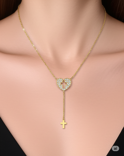 Heart Cross - 14kt Gold