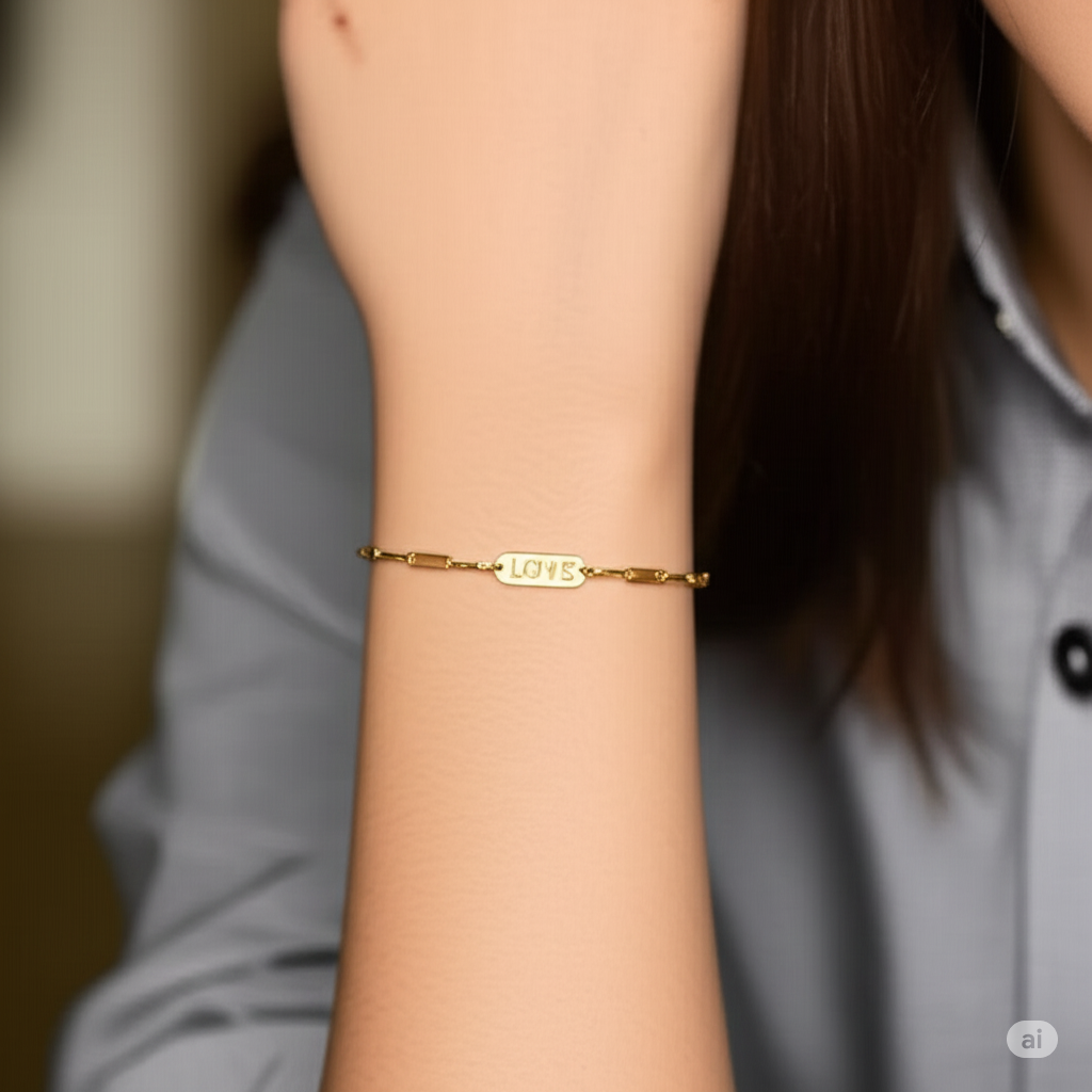 Paperclip Love Bracelet (4mm) - 14KT