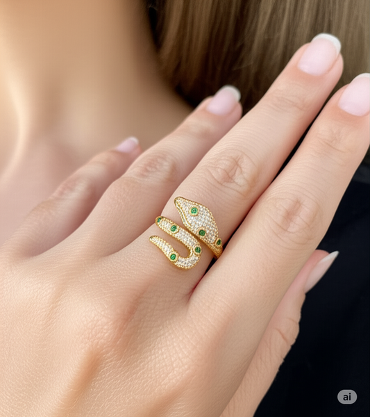 Large Snake Ring - 10kt Gold