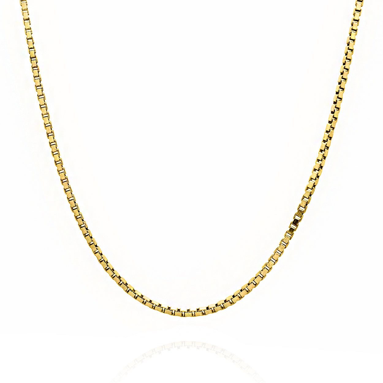 1.9m Wide Box Style Chain Solid Gold Yellow