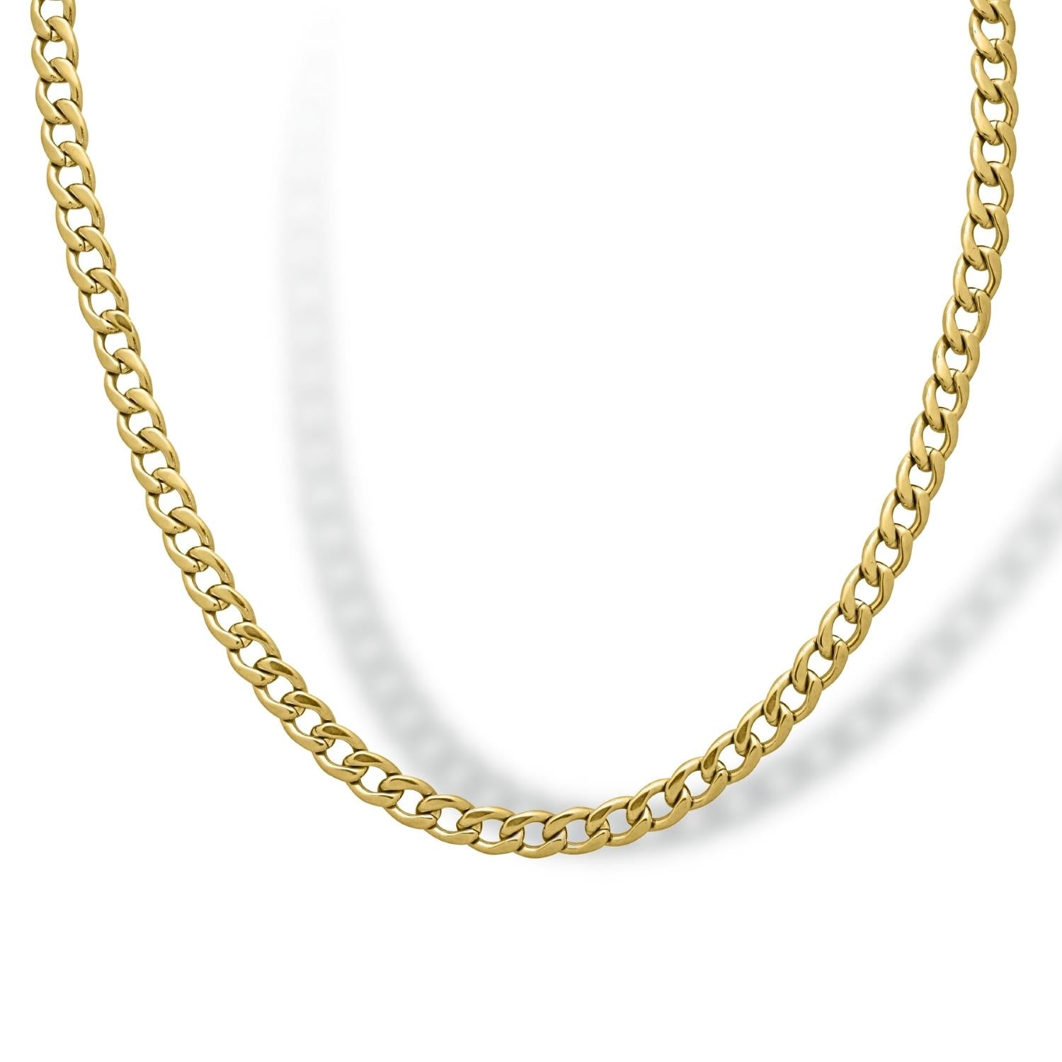Solid Yellow Gold Curb Chain 3.5mm Width
