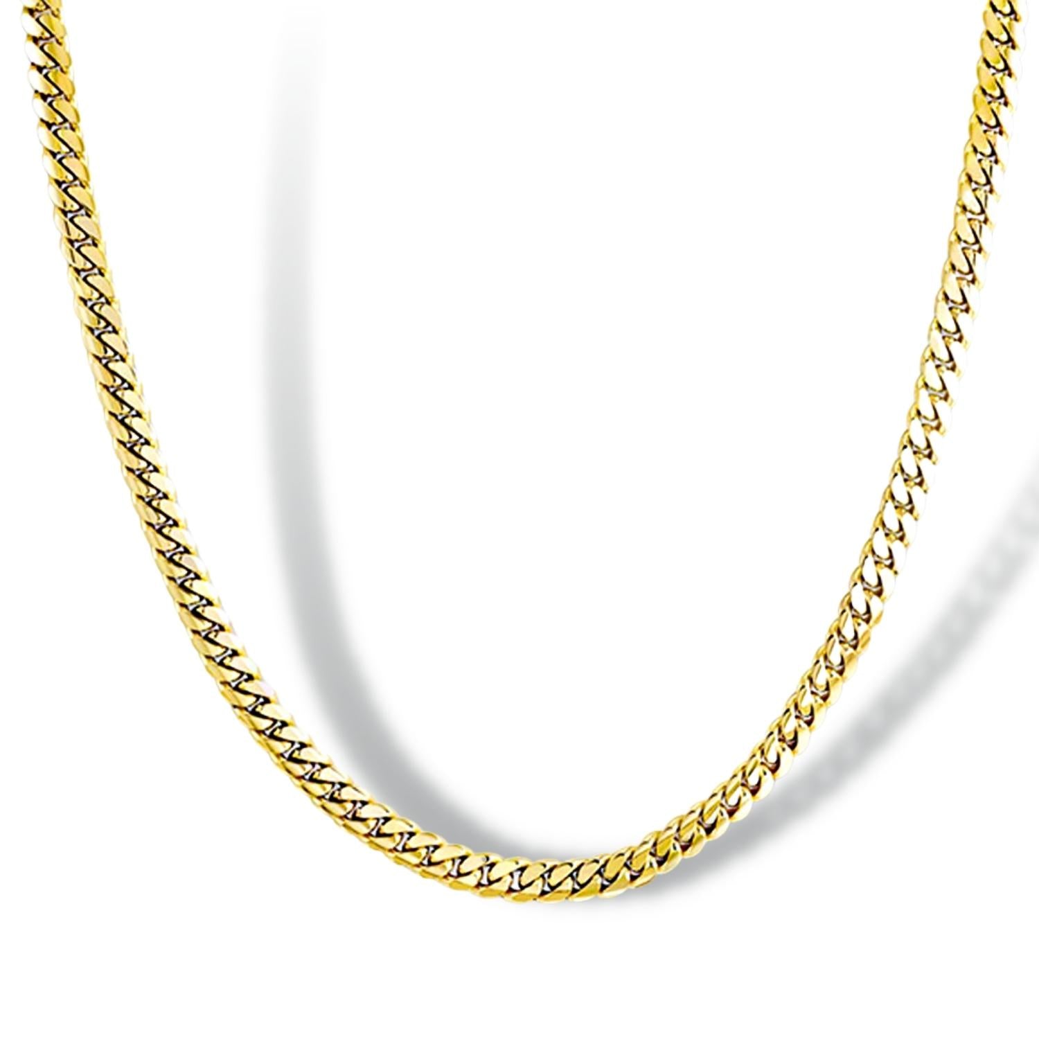 Solid Yellow Gold Miami Cuban Chain 7.6mm Width