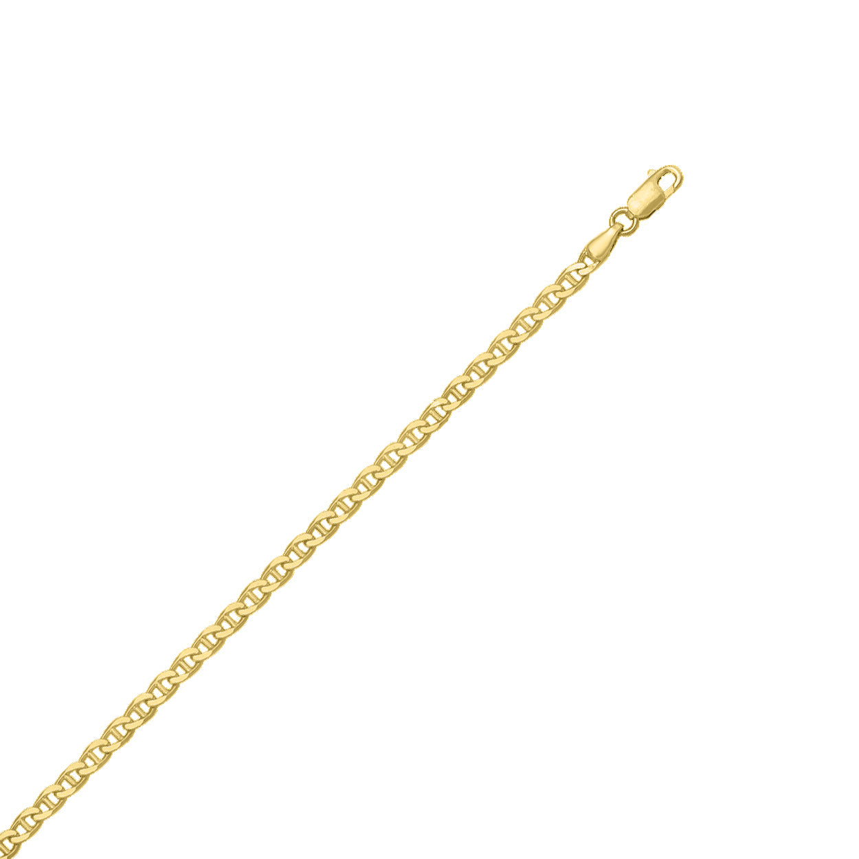 Solid Yellow Gold 18KT Marine Style Bracelet 3mm Width