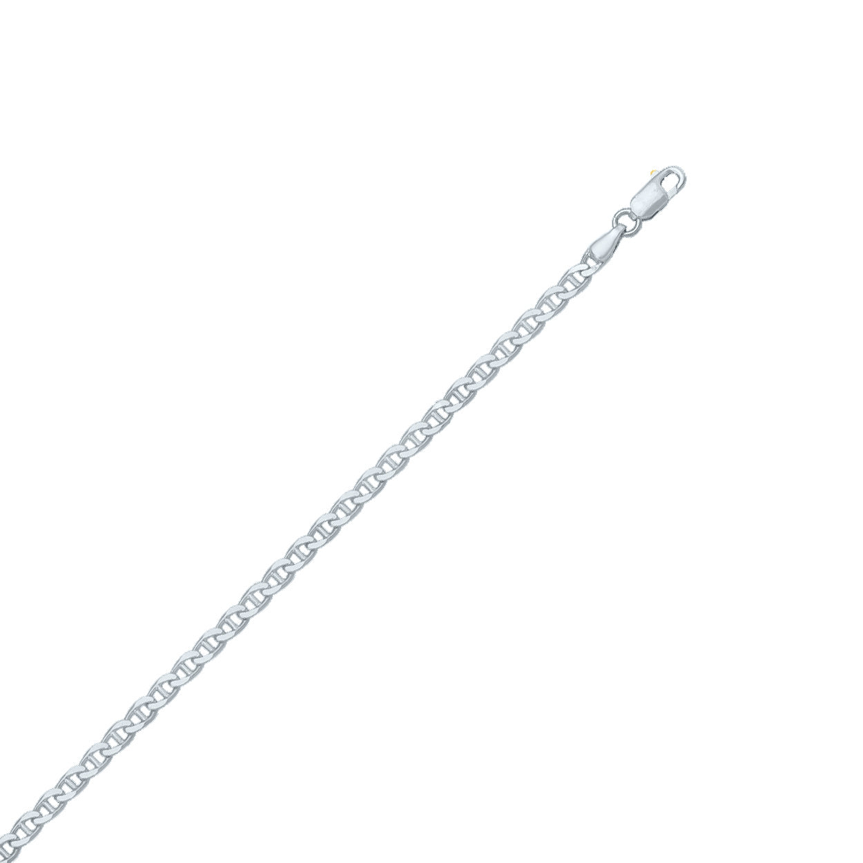 10kt White Gold Marine Style Bracelet 3mm Width