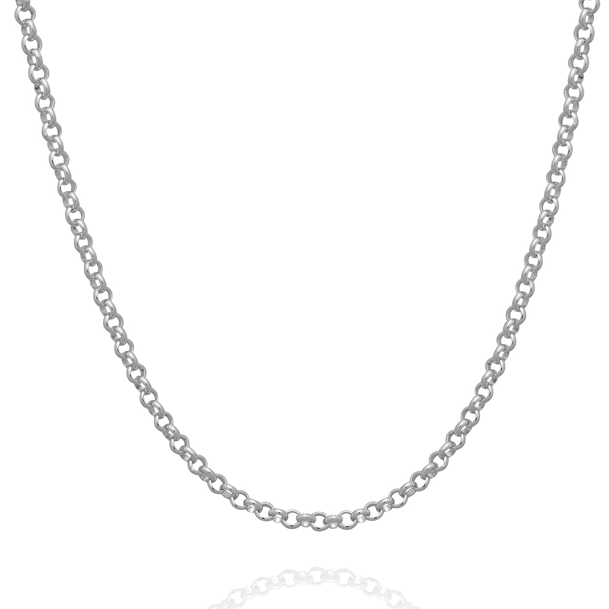 Sterling Silver 925 3mm Wide Rolo Style Chain