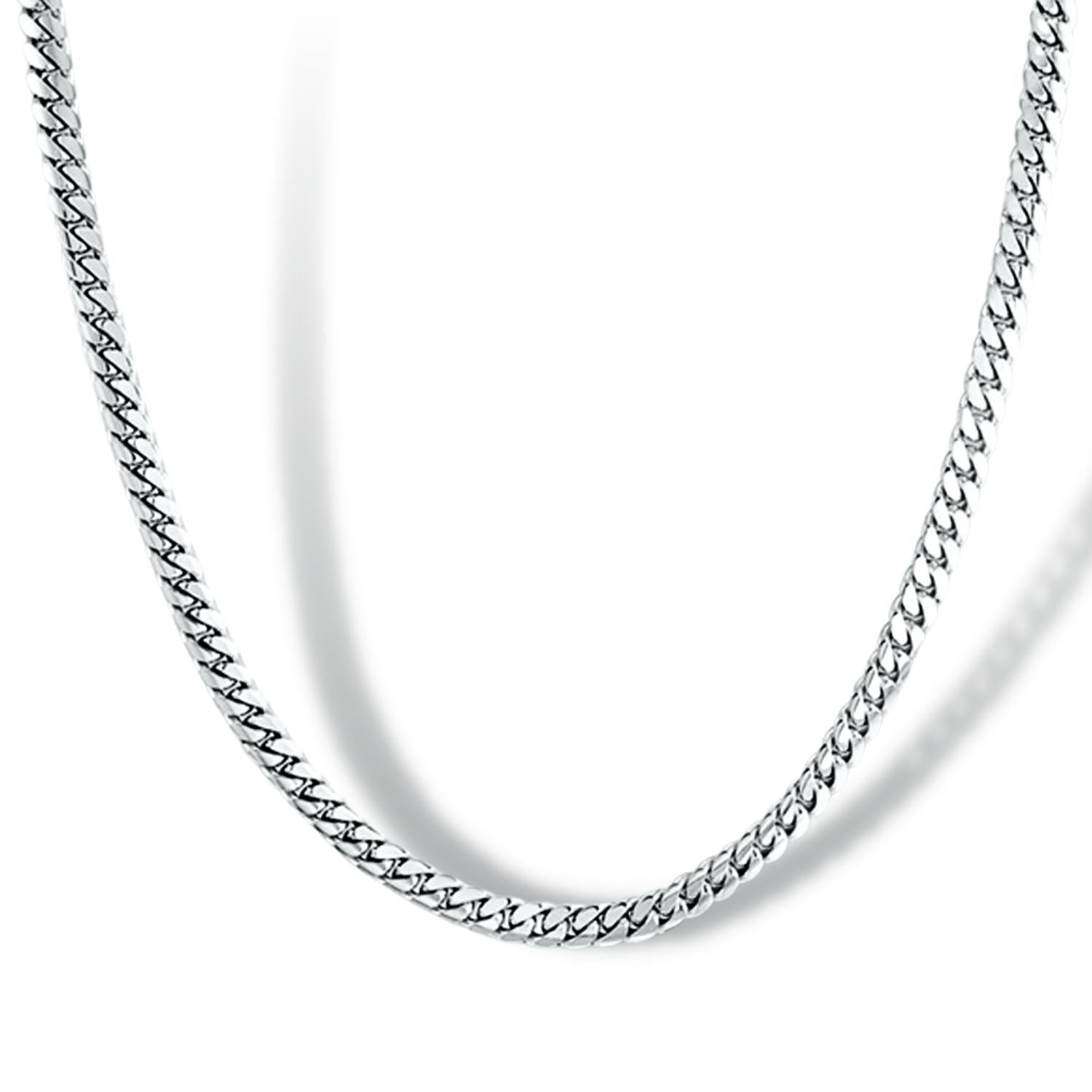 Solid White Gold Miami Cuban Chain 7.6mm Width