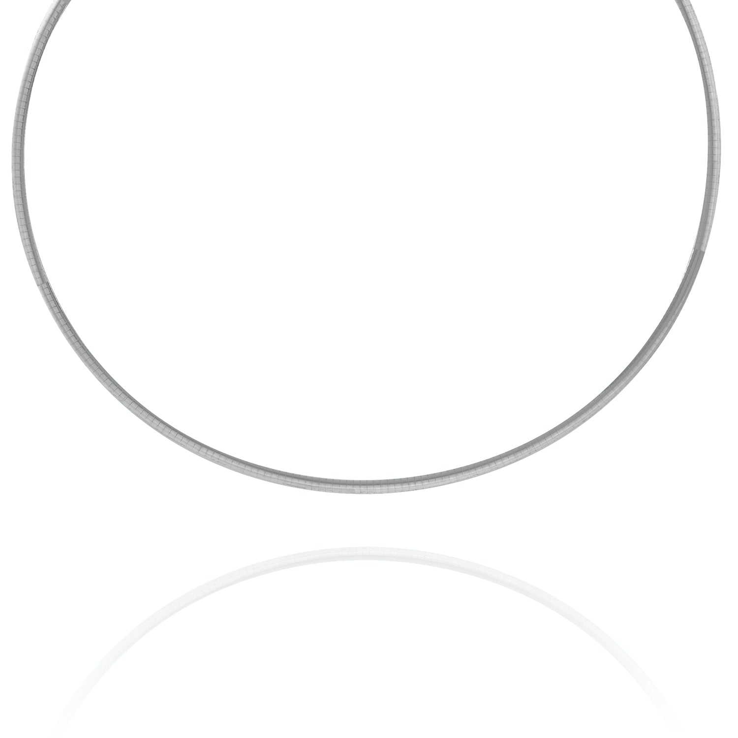 14KT Gold 4mm Wide Omega Chain White