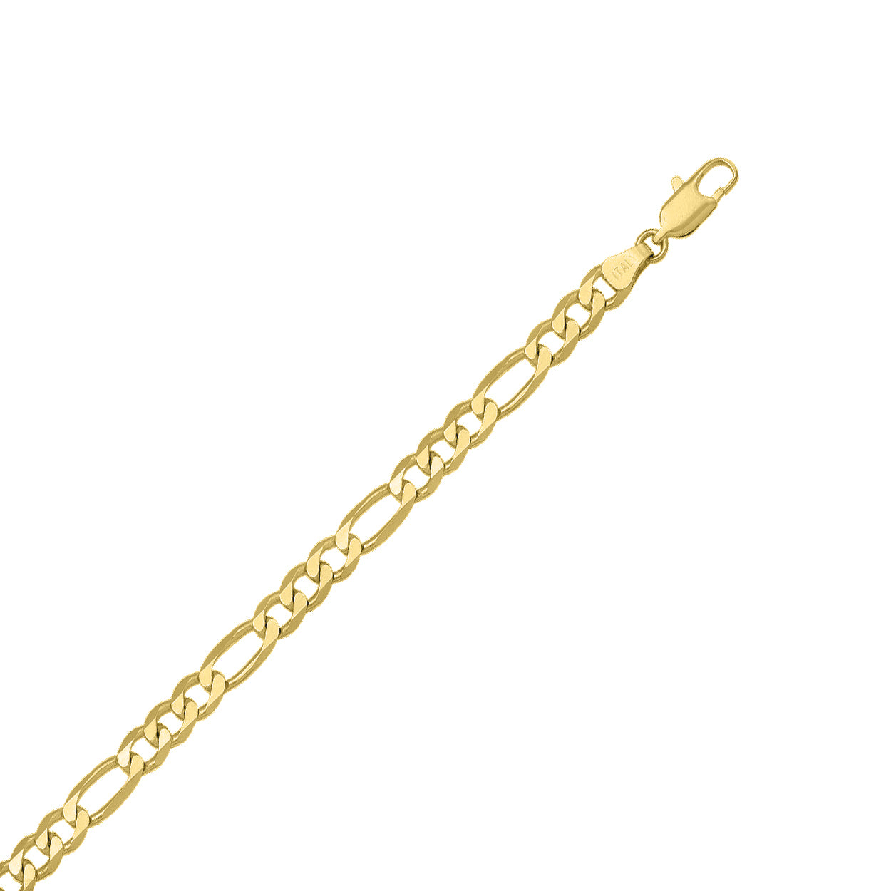 18kt Yellow Gold Figaro Style Bracelet with 5mm Width