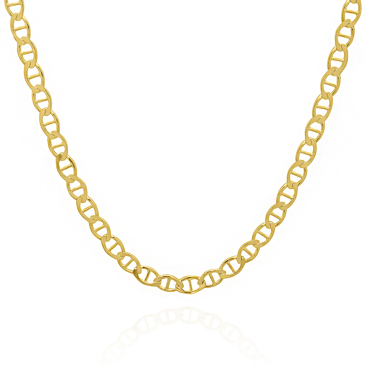 4.5mm Wide Marine Style Chain Solid Gold Yellow