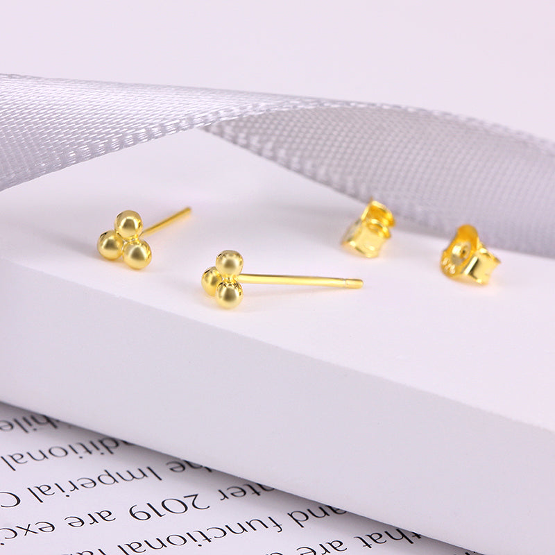 18kt Gold plated Sterling Silver Trio Studs 
