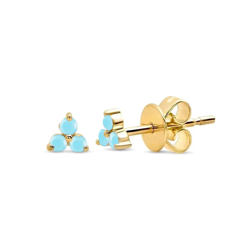 18kt Gold Plated Sterling Silver Trio Studs Turquoise