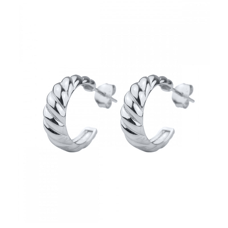 Sterling Silver Cornetto Hoops