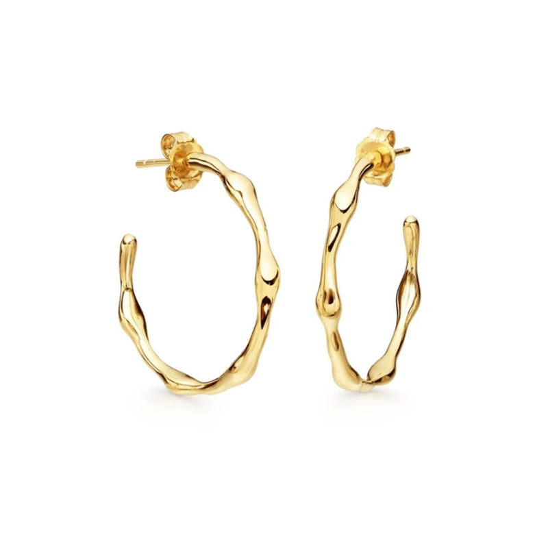 18kt Gold Plated Sterling Silver 18mm Hoops