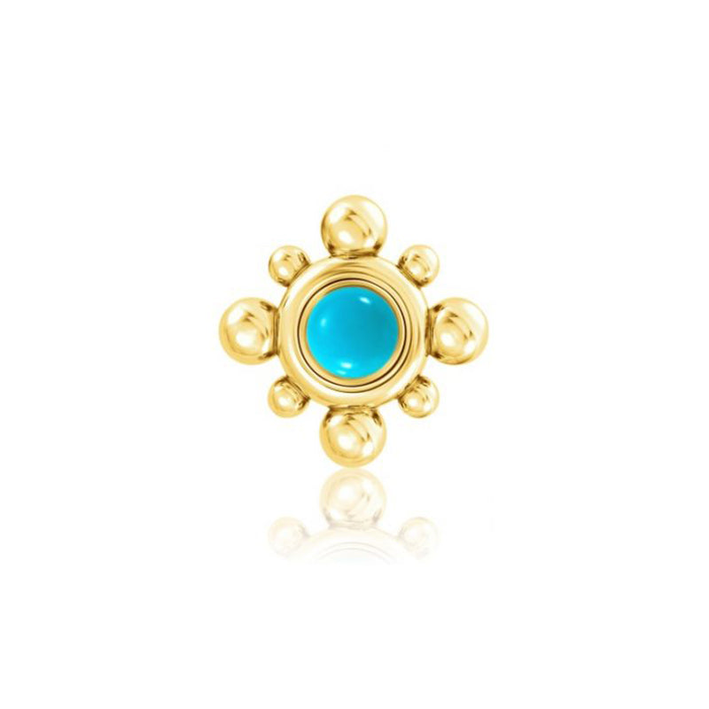 18kt Gold Plated Sterling Silver Aqua studs