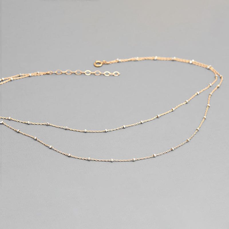 18kt Gold Plated Sterling Silver Satellite Necklace 2