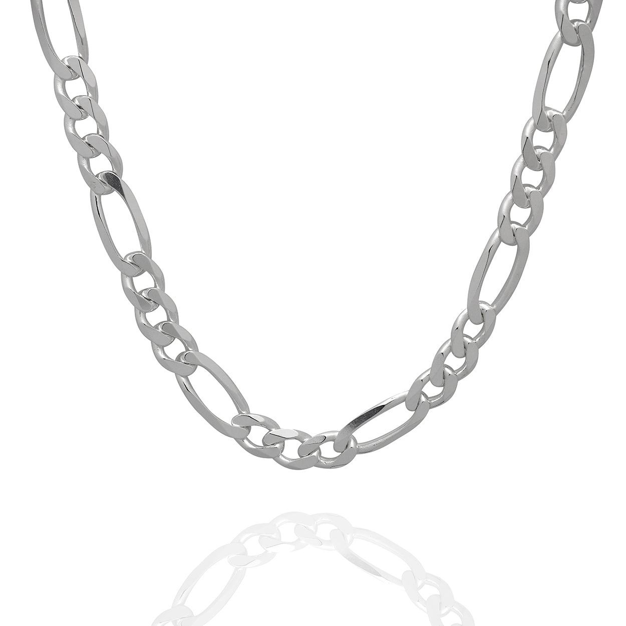 Sterling Silver 925 7mm Wide Figaro Style Chain