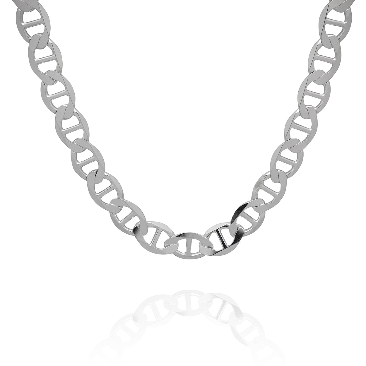 Sterling Silver 925 9mm Wide Marine Style Chain