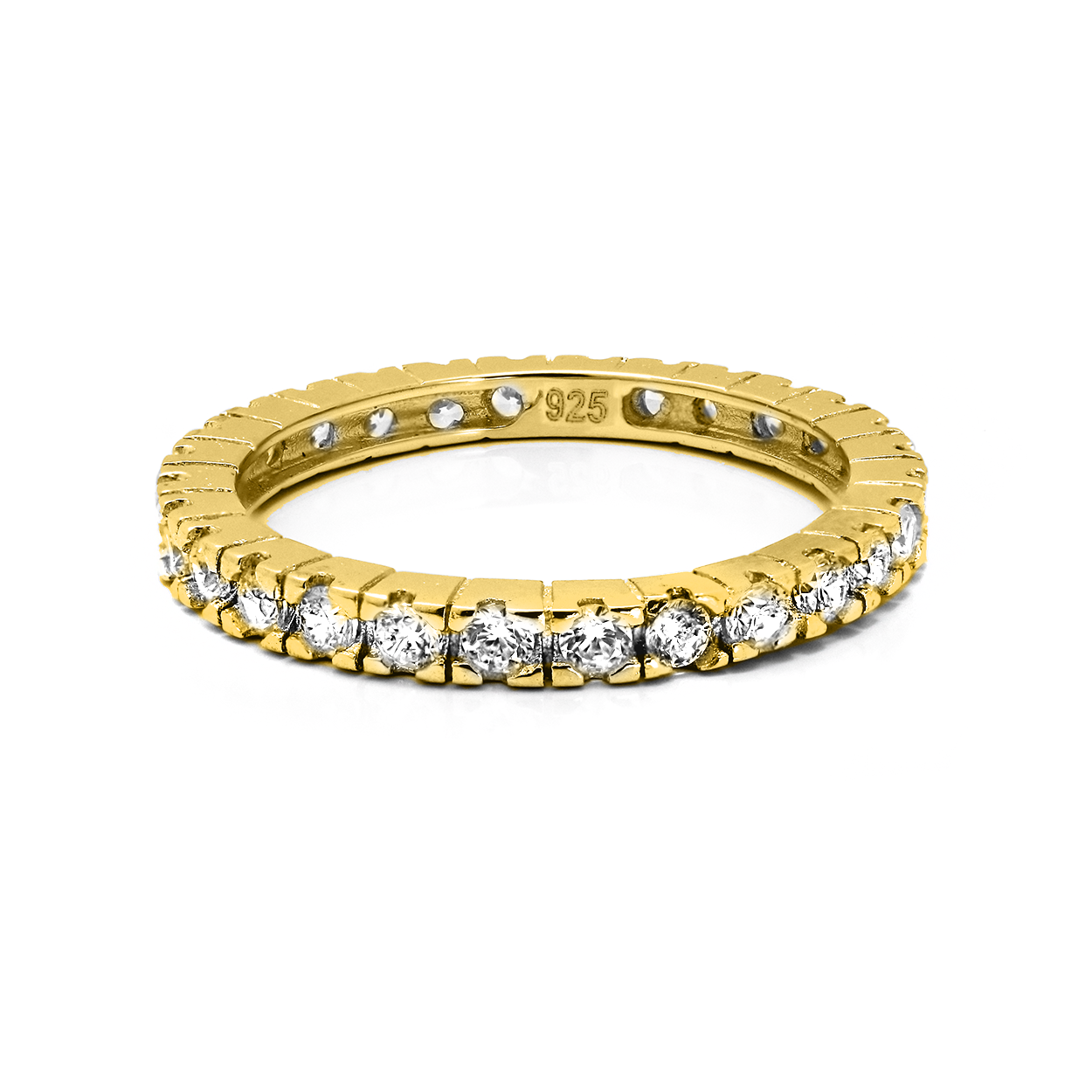 18kt Yellow Gold Plated Cubic Zirconia Set Stacking Ring