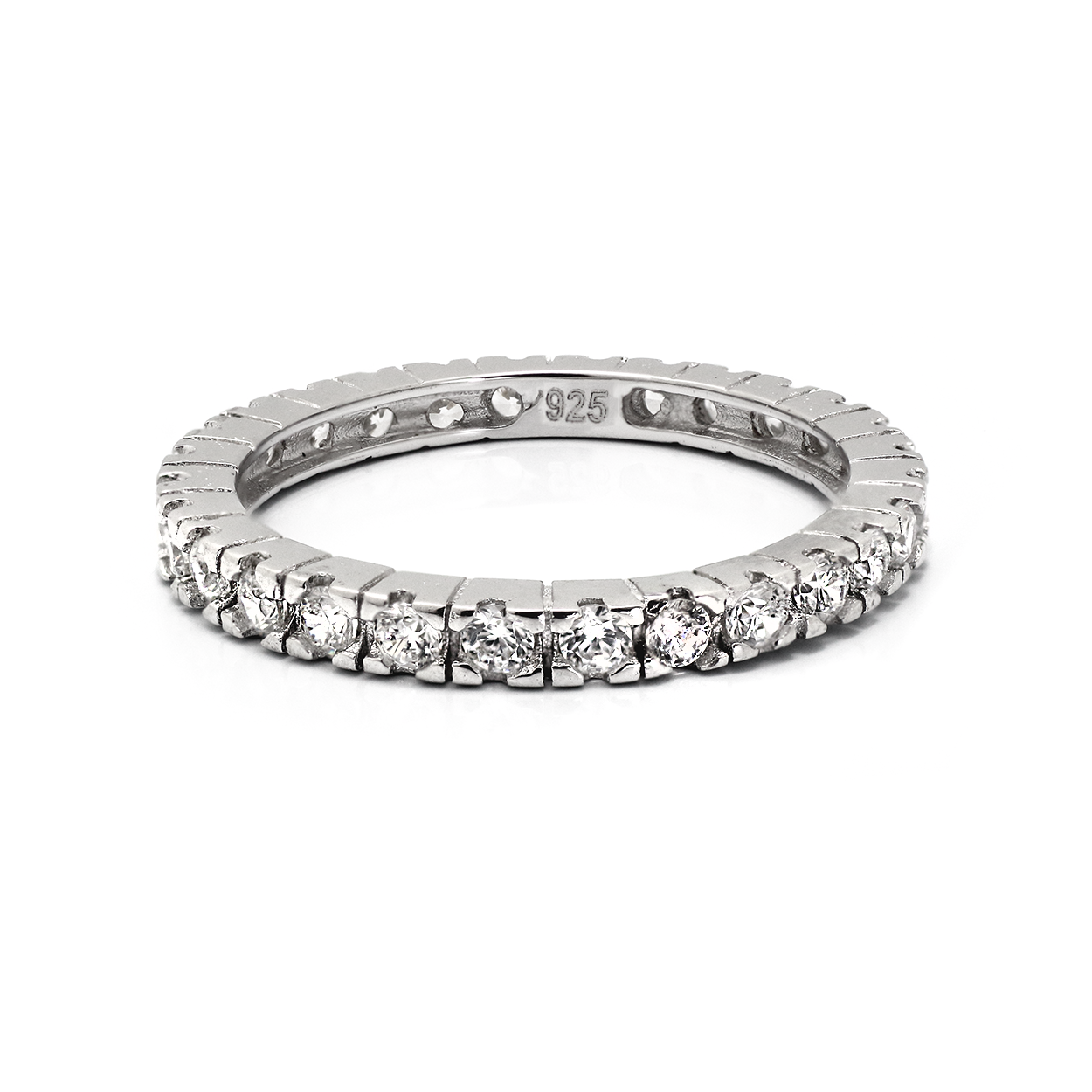 Sterling Silver Cubic Zirconia Set Stacking Ring