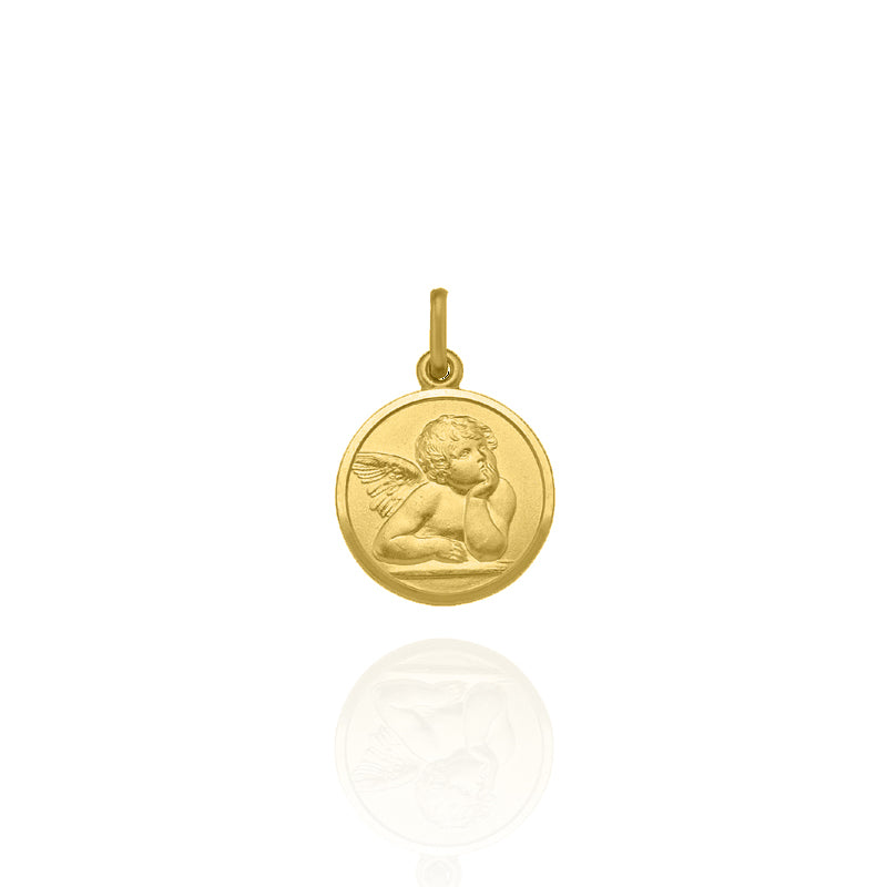 Solid Gold Angel Medallion Extra-Large