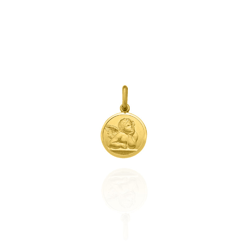 Solid Gold Angel Medallion Medium